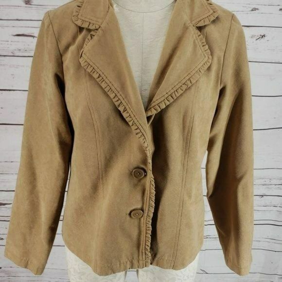 Parisian Works Tan medium 2 Button Jacket Blazer Work Attire - Picture 3 of 8